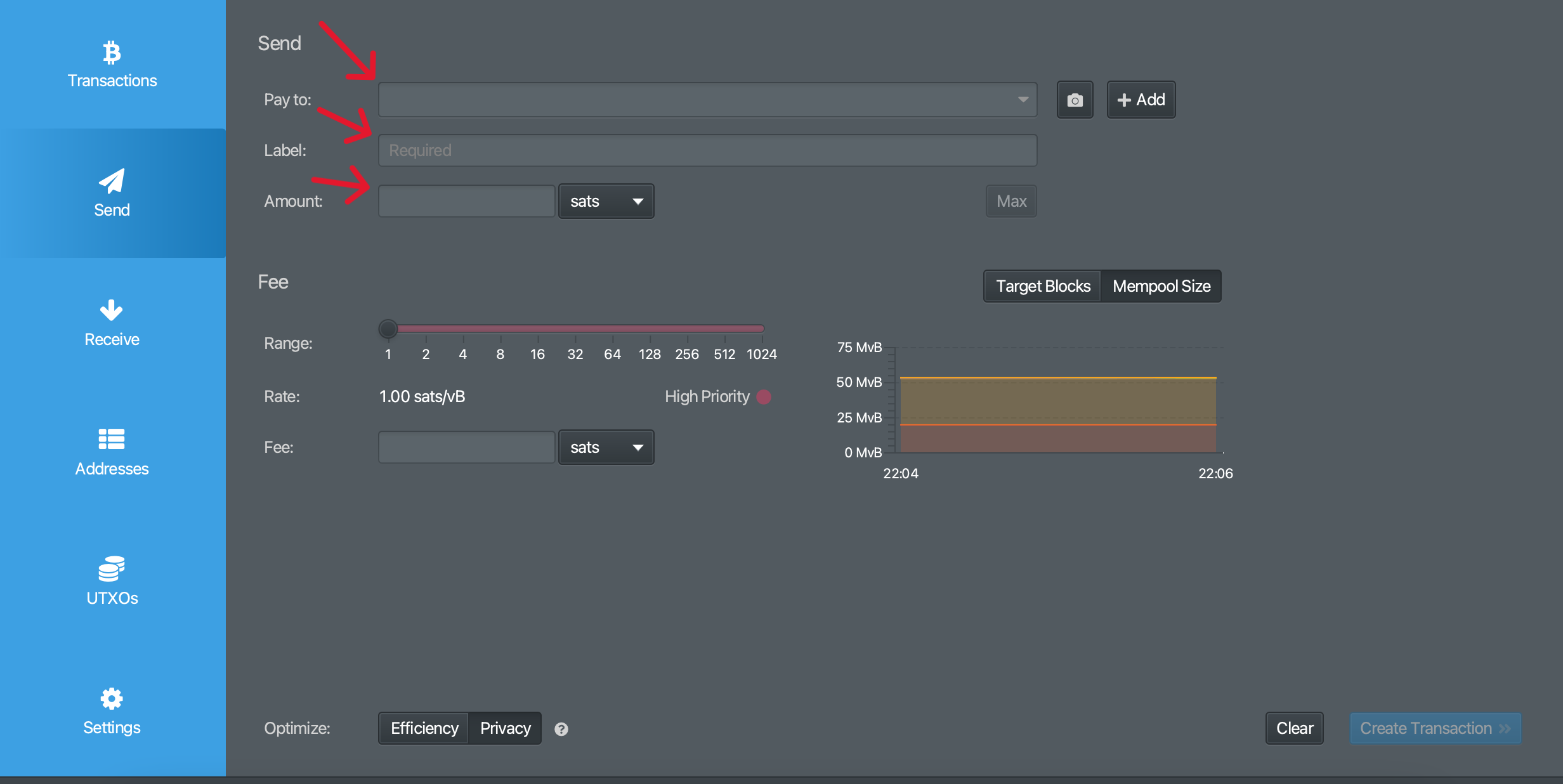 image of sparrow wallet creation screen